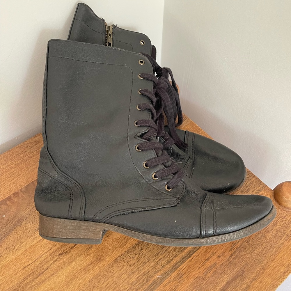 Black Lace Up Combat Boots